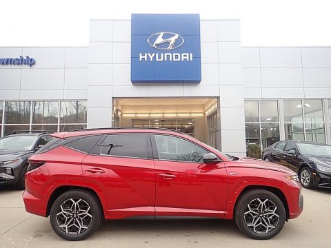 Red Crimson Metallic Hyundai Tucson N-Line AWD.  Click to enlarge.