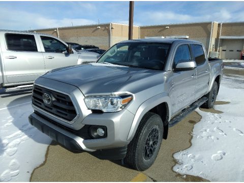 Silver Sky Metallic Toyota Tacoma SR5 Double Cab 4x4.  Click to enlarge.