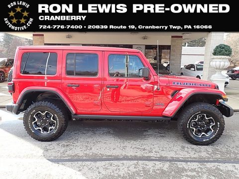 Firecracker Red Jeep Wrangler Unlimited Rubicon 4XE Hybrid.  Click to enlarge.