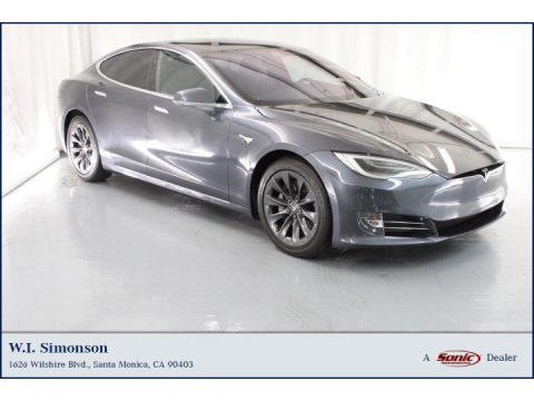 Midnight Silver Metallic Tesla Model S 75D.  Click to enlarge.