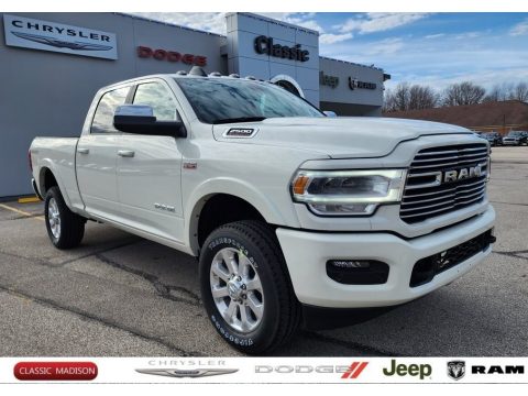 Pearl White Ram 2500 Laramie Crew Cab 4x4.  Click to enlarge.