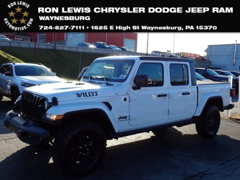 Bright White Jeep Gladiator Willys 4x4.  Click to enlarge.