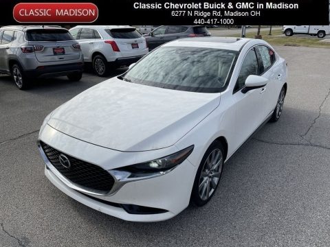 Snowflake White Pearl Mica Mazda Mazda3 Premium Sedan AWD.  Click to enlarge.