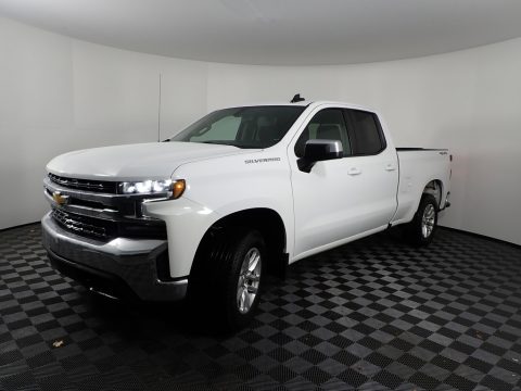 Summit White Chevrolet Silverado 1500 LT Double Cab 4WD.  Click to enlarge.