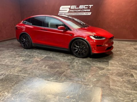 Red Multi-Coat Tesla Model X Plaid.  Click to enlarge.