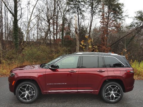 Velvet Red Pearl Jeep Grand Cherokee Summit Reserve 4XE Hybrid.  Click to enlarge.