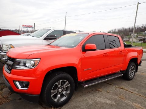 Crush (Orange) Chevrolet Colorado Z71 Crew Cab 4x4.  Click to enlarge.