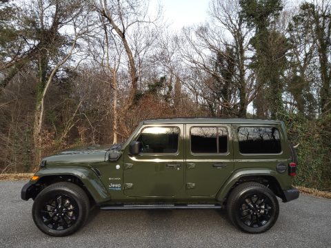 Sarge Green Jeep Wrangler Unlimited Sahara 4xe Hybrid.  Click to enlarge.