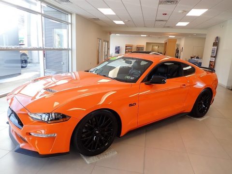 Twister Orange Ford Mustang GT Premium Fastback.  Click to enlarge.