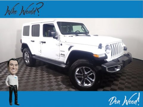 Bright White Jeep Wrangler Unlimited Sahara 4x4.  Click to enlarge.