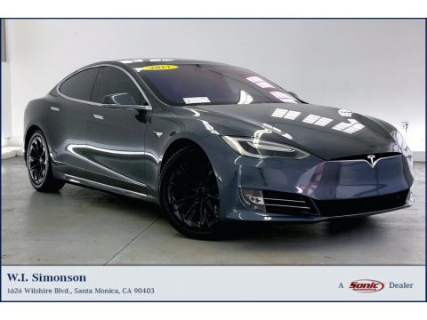 Midnight Silver Metallic Tesla Model S 75.  Click to enlarge.