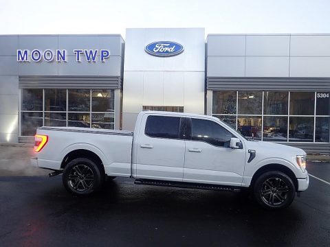 Space White Metallic Ford F150 Lariat SuperCrew 4x4.  Click to enlarge.