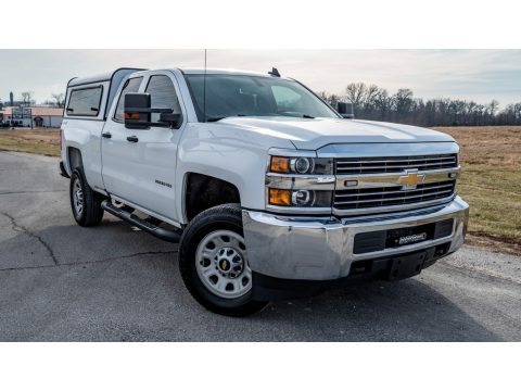 Summit White Chevrolet Silverado 2500HD Work Truck Double Cab 4x4.  Click to enlarge.