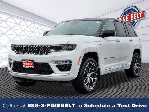 Bright White Jeep Grand Cherokee Summit Reserve 4XE Hybrid.  Click to enlarge.