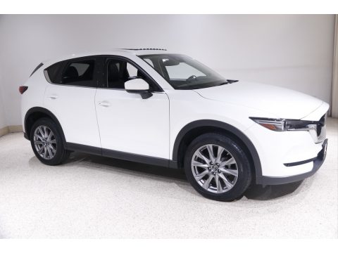 Snowflake White Pearl Mazda CX-5 Grand Touring AWD.  Click to enlarge.