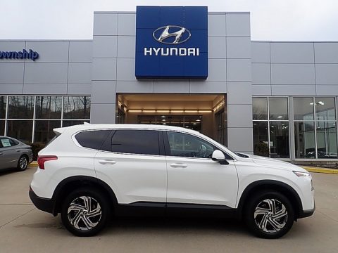 Serenity White Pearl Hyundai Santa Fe SE AWD.  Click to enlarge.