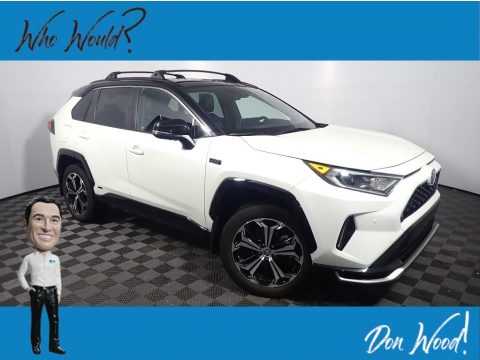 Blizzard White Pearl Toyota RAV4 Prime XSE AWD Plug-In Hybrid.  Click to enlarge.