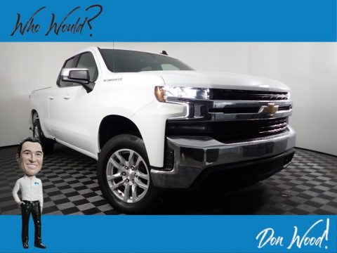Summit White Chevrolet Silverado 1500 LT Double Cab 4WD.  Click to enlarge.