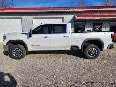White Frost Tricoat GMC Sierra 2500HD SLT Crew Cab 4WD.  Click to enlarge.