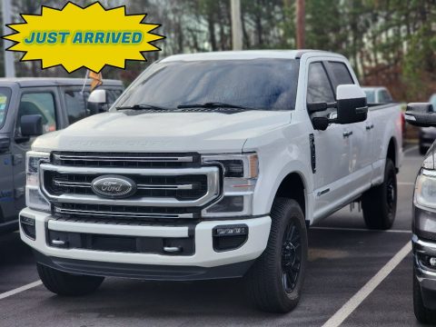 Star White Metallic Ford F250 Super Duty Platinum Crew Cab 4x4.  Click to enlarge.