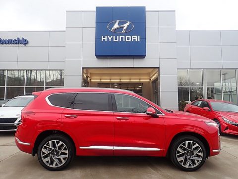 Calypso Red Hyundai Santa Fe Calligraphy AWD.  Click to enlarge.