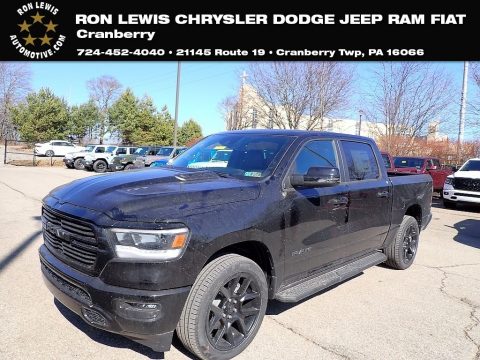 Diamond Black Crystal Pearl Ram 1500 Laramie Night Edition Crew Cab 4x4.  Click to enlarge.