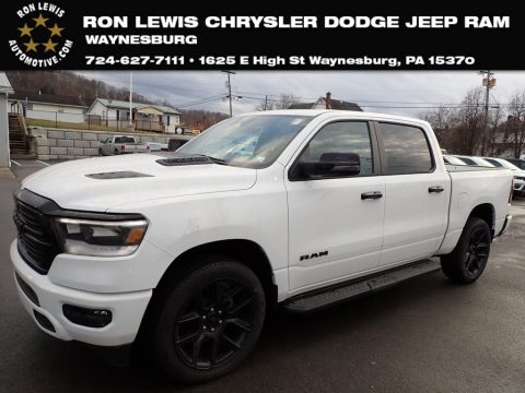 Bright White Ram 1500 Laramie Night Edition Crew Cab 4x4.  Click to enlarge.