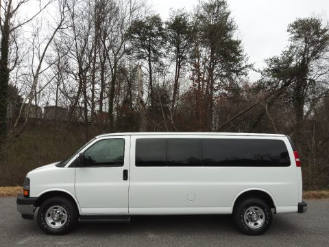 Summit White Chevrolet Express 3500 Passenger LT.  Click to enlarge.