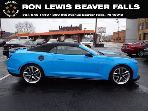 Rapid Blue Chevrolet Camaro LT1 Convertible.  Click to enlarge.