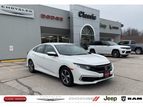 Platinum White Pearl Honda Civic LX Sedan.  Click to enlarge.