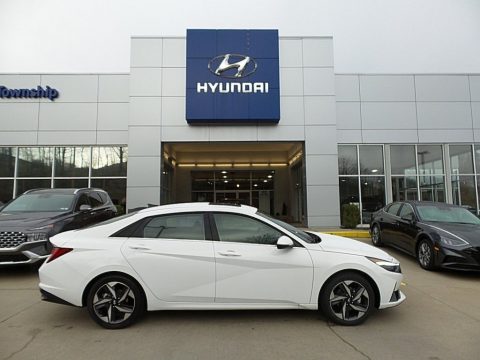 Serenity White Hyundai Elantra Limited.  Click to enlarge.