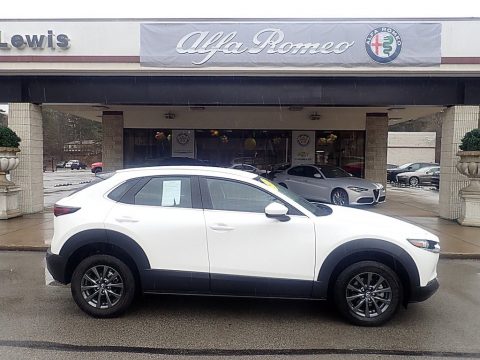 Snowflake White Pearl Mica Mazda CX-30 S AWD.  Click to enlarge.
