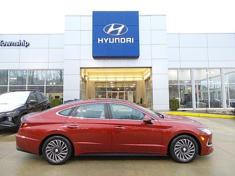 Ultimate Red Hyundai Sonata Limited Hybrid.  Click to enlarge.