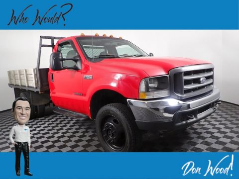 Vermillion Red Ford F450 Super Duty Regular Cab 4x4 Stake Truck.  Click to enlarge.