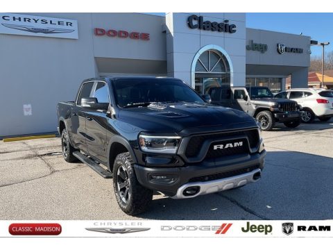 Diamond Black Crystal Pearl Ram 1500 Rebel Crew Cab 4x4.  Click to enlarge.