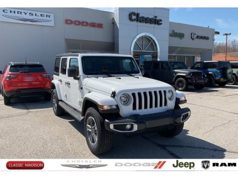 Bright White Jeep Wrangler Unlimited Sahara 4x4.  Click to enlarge.