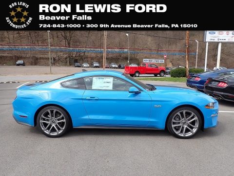 Grabber Blue Metallic Ford Mustang GT Premium Fastback.  Click to enlarge.