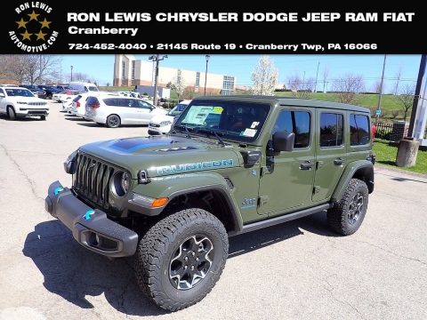 Sarge Green Jeep Wrangler Unlimited Rubicon 4XE Hybrid.  Click to enlarge.