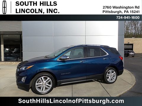 Pacific Blue Metallic Chevrolet Equinox Premier AWD.  Click to enlarge.