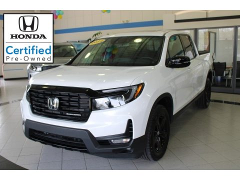 Platinum White Pearl Honda Ridgeline Black Edition AWD.  Click to enlarge.