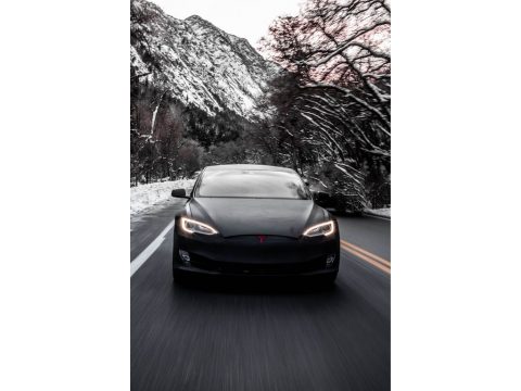 Solid Black Tesla Model S 90D.  Click to enlarge.