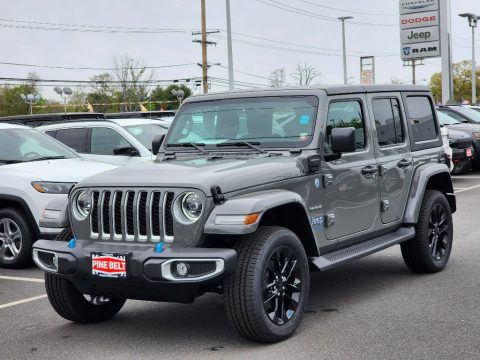 Sting-Gray Jeep Wrangler Unlimited Sahara 4XE Hybrid.  Click to enlarge.