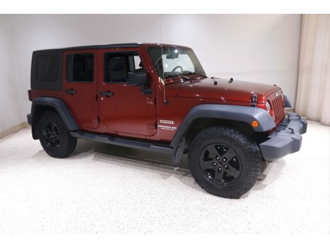Red Rock Crystal Pearl Jeep Wrangler Unlimited Sport 4x4.  Click to enlarge.