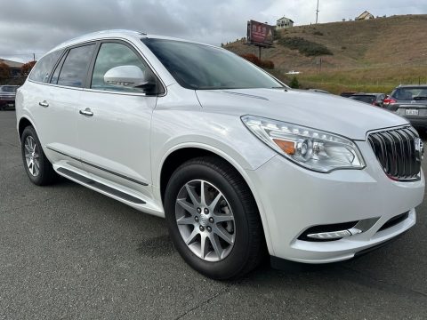 White Frost Tricoat Buick Enclave Leather AWD.  Click to enlarge.
