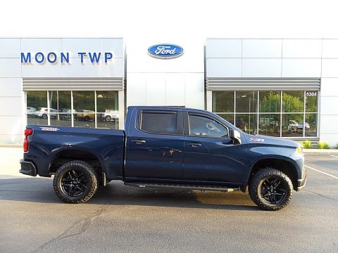 Northsky Blue Metallic Chevrolet Silverado 1500 Custom Trail Boss Crew Cab 4x4.  Click to enlarge.