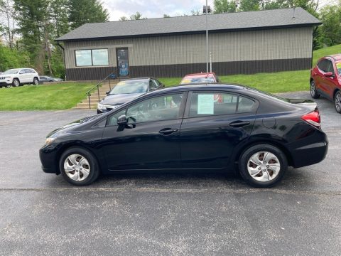 Crystal Black Pearl Honda Civic LX Sedan.  Click to enlarge.