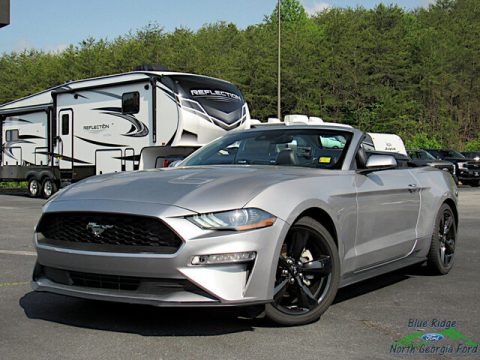 Iconic Silver Metallic Ford Mustang EcoBoost Premium Convertible.  Click to enlarge.