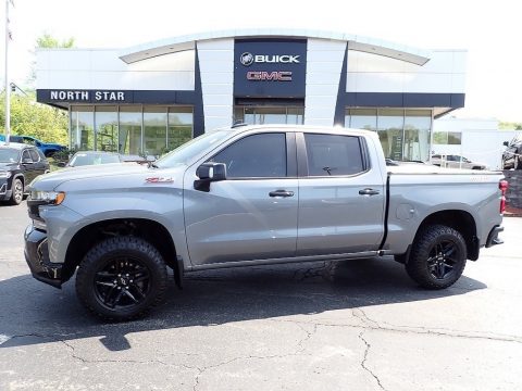 Satin Steel Metallic Chevrolet Silverado 1500 LT Trail Boss Crew Cab 4x4.  Click to enlarge.