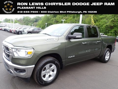 Olive Green Pearl Ram 1500 Big Horn Crew Cab 4x4.  Click to enlarge.