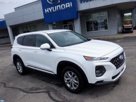 Quartz White Hyundai Santa Fe SE AWD.  Click to enlarge.